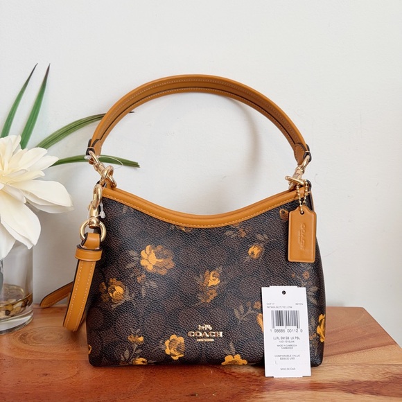 NWT Coach Laurel Small Shoulder Bag In Signature Canvas With Floral Print - Picture 3 of 6